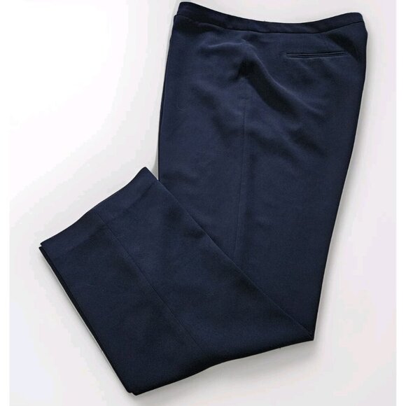 Karl Lagerfeld Paris Pants Womens 14 Navy Zip Fly Stretch Preppy Office Siren - Picture 13 of 15